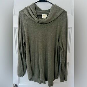 Anthropology Maeve Lightweight Cowl Neck Sweater - Forest Green - Size L